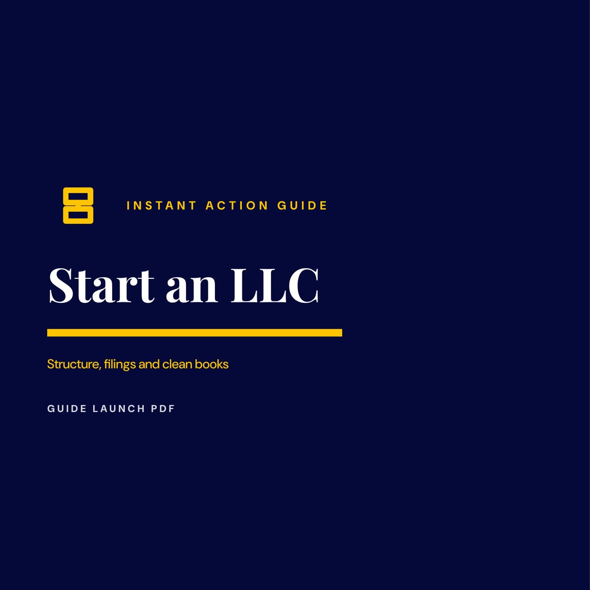 Start an LLC guide cover